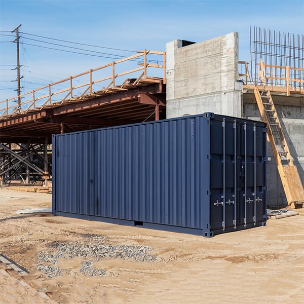 our construction site storage containers are equipped with forklift pockets and can be easily moved to a different location on the site
